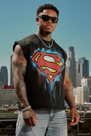 YoungLA Superman Cut-Offs The Painting